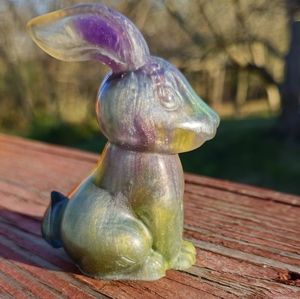 Easter Bunny Rabbit Easter Basket Gift Cute Handmade Resin